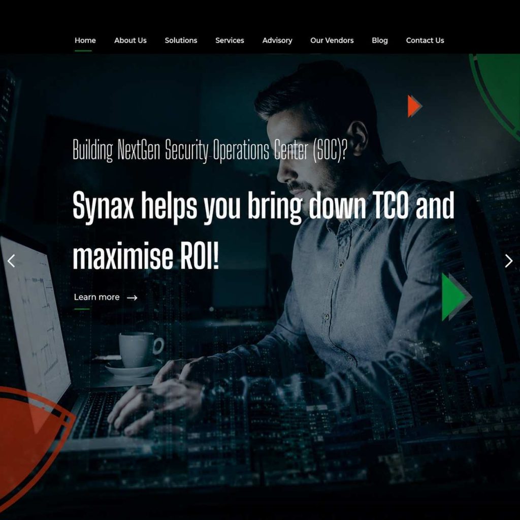 Synax website homepage